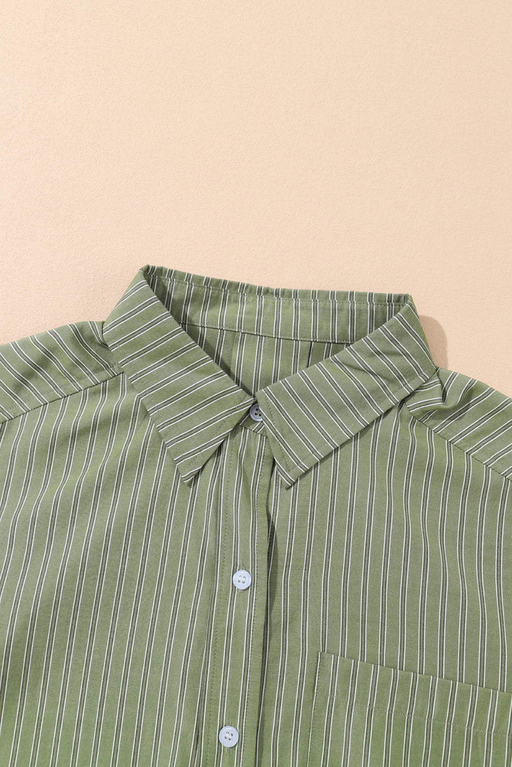 Blue Stripe Button Up Oversized Casual Shirt Shacket