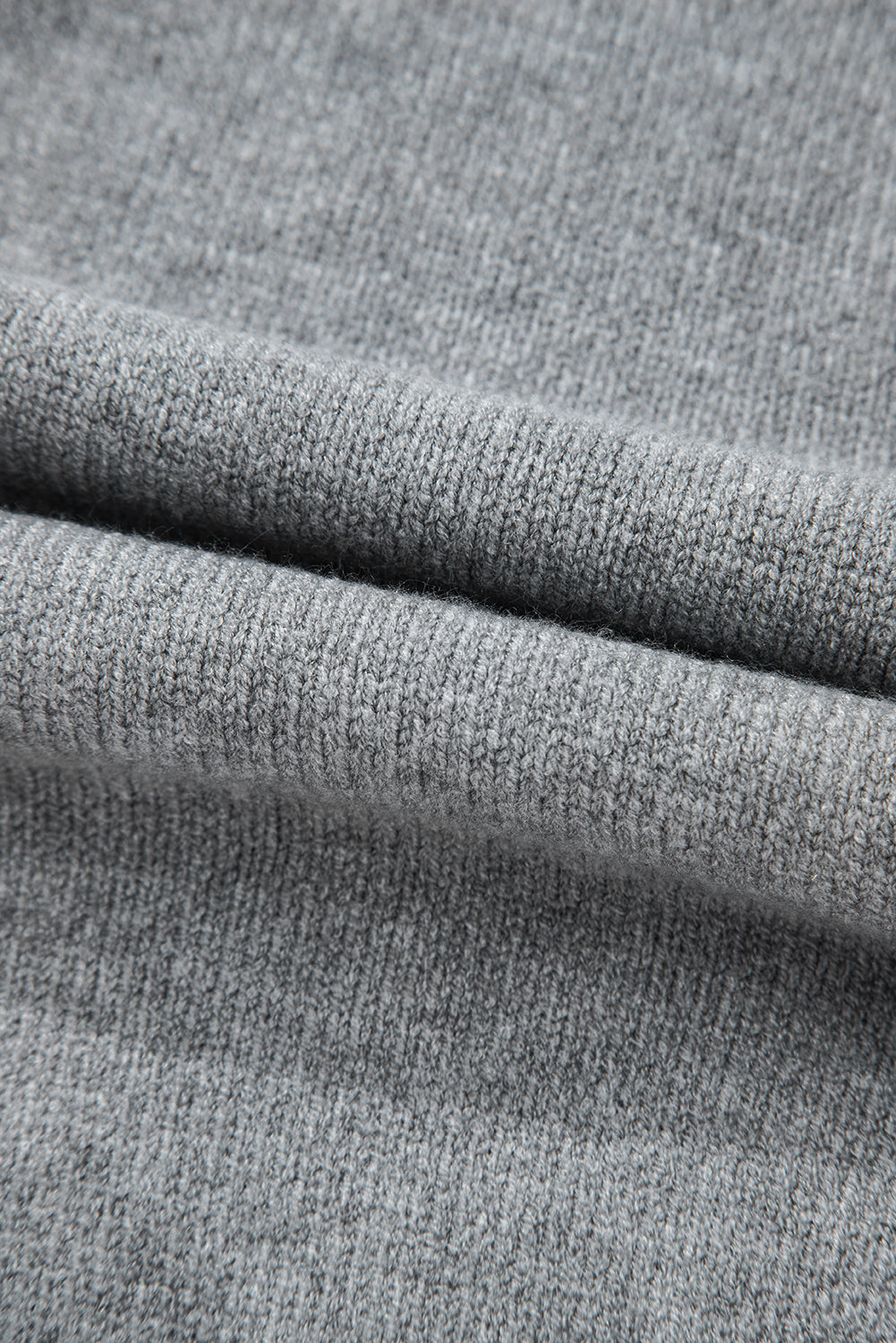 Medium Grey Hooded Button Up Drop Shoulder Sweater Cardigan