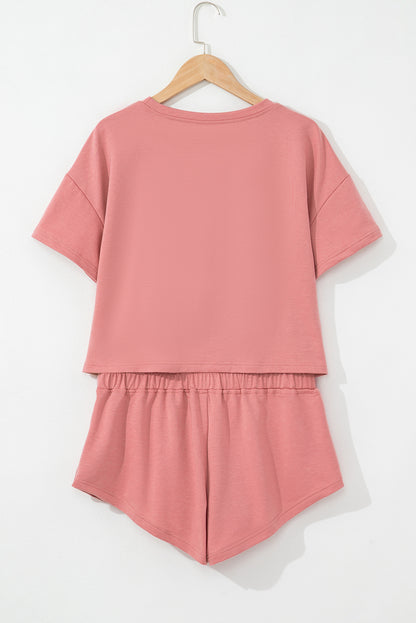 Black Cropped Tee and Ruffle High Waist Skort Set