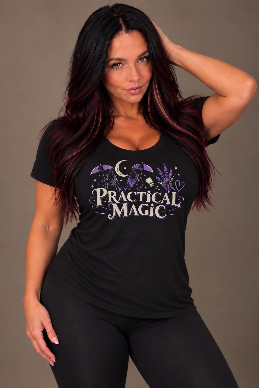 Practical Magic T-Shirt — Witchy Moon & Lavender Mystic Tee