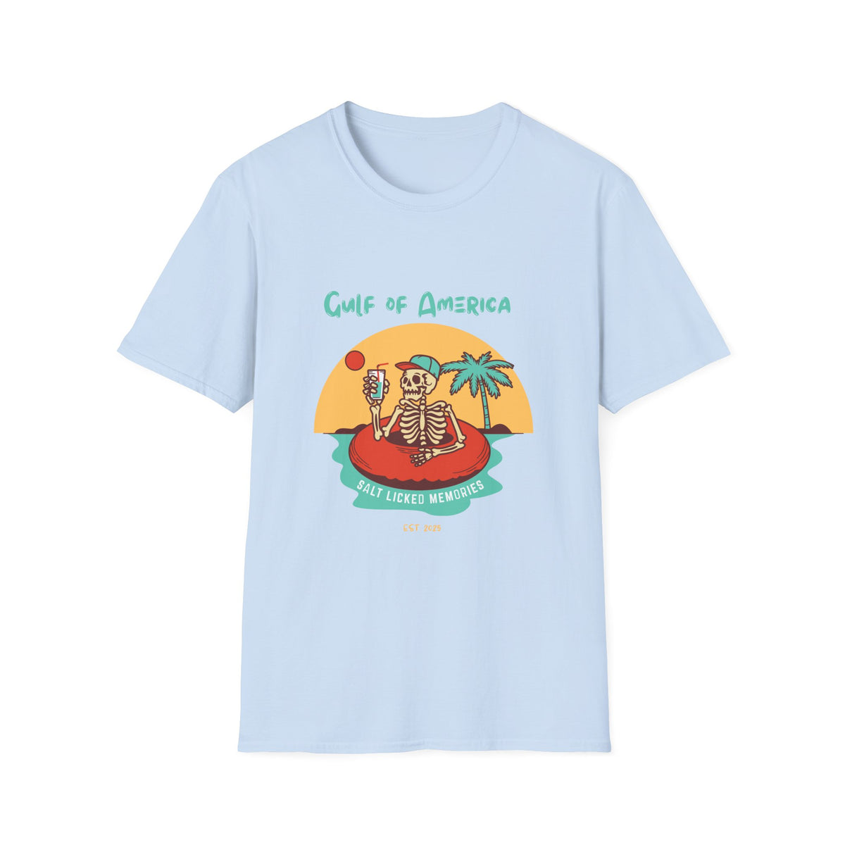 Gulf of America Skeleton Tee, Summer Vibes Shirt, Unisex Graphic T-Shirt, Beach Life Apparel, Fun Vacation Top, Trendy Summer Fashion