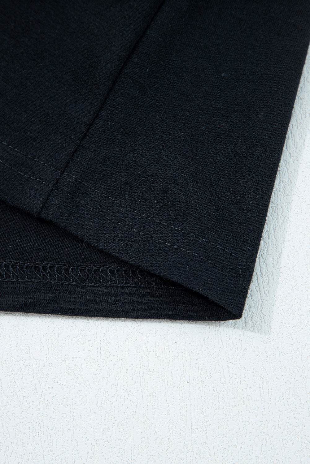 Black  Asymmetric Seam Detail Solid Color Long Sleeve Top