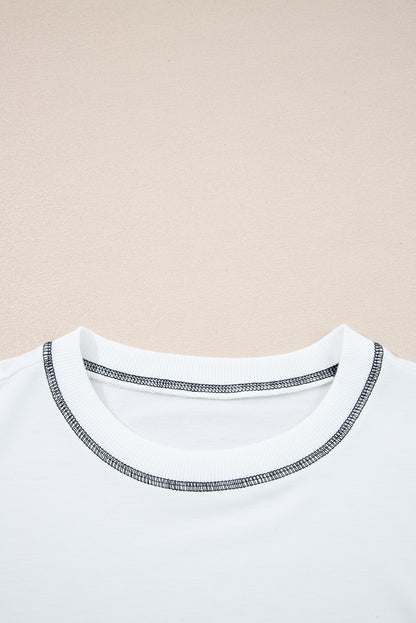Green Striped Colorblock Patchwork Oversized Sweatshirt
