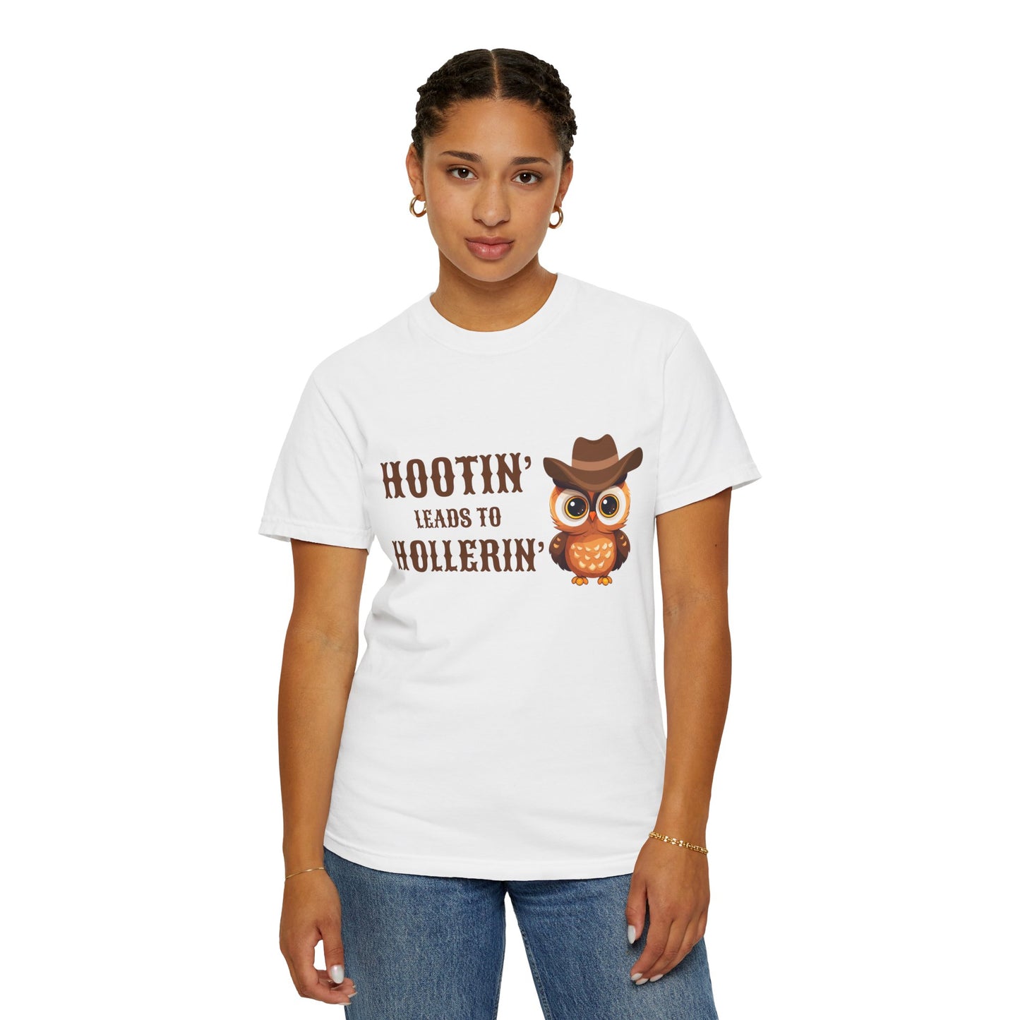 🦉 “Hootin’ & Hollerin’” Cosmic Cowgirl Tee