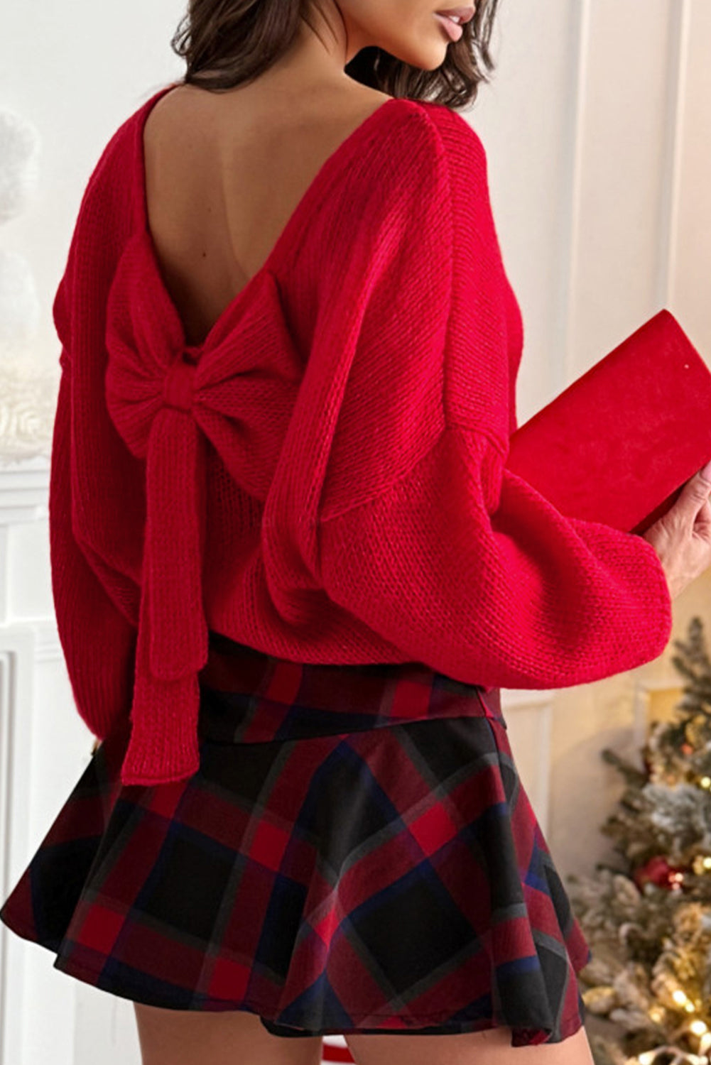 🎀 Spellbound Bow-Back Sweater