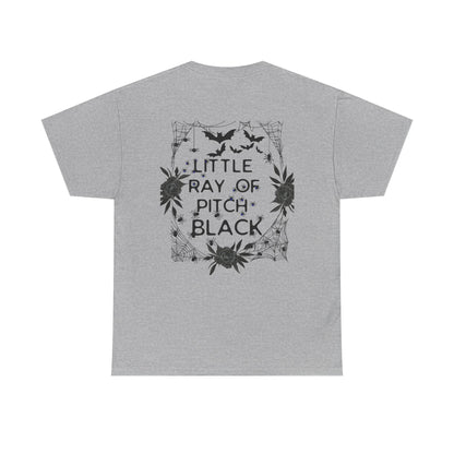 Little Ray of Pitch Black Graphic Tee, Unisex Cotton T-Shirt, Casual Wear, Halloween Outfit, Gift for Dark Aesthetic Lovers