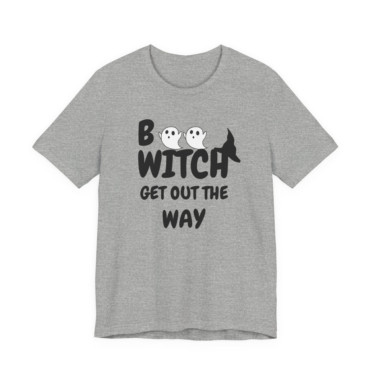 Halloween Ghost Tee, Fun Unisex Jersey Short Sleeve Tee, Boo Witch Get Out The Way Shirt, Spooky Vibes, Fall Fashion, Gift for Friends