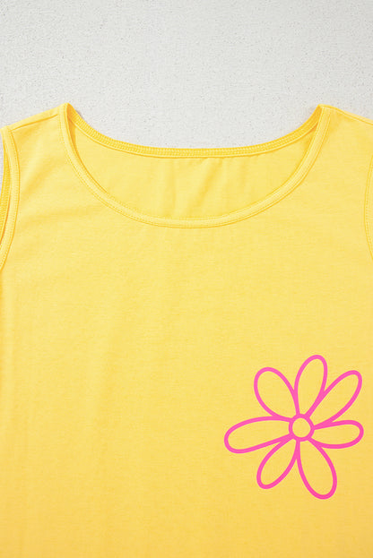 Blue Sun Graphic Summer Tank Top