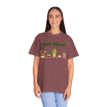 Pot Head Plant Lover T-Shirt, Unisex Gardening Tee, Gift for Houseplant Enthusiasts, Funny Garden Shirt, Eco-Friendly Apparel