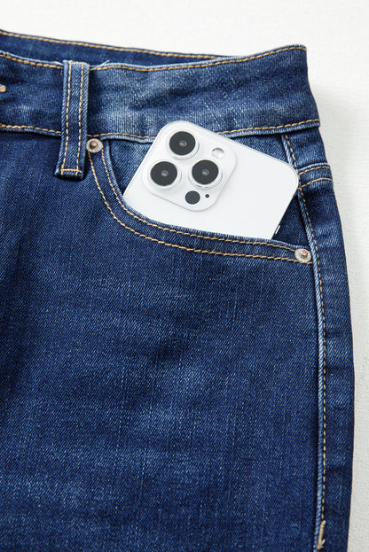Sail Blue Stitch Patch Pocket Bootcut Jeans