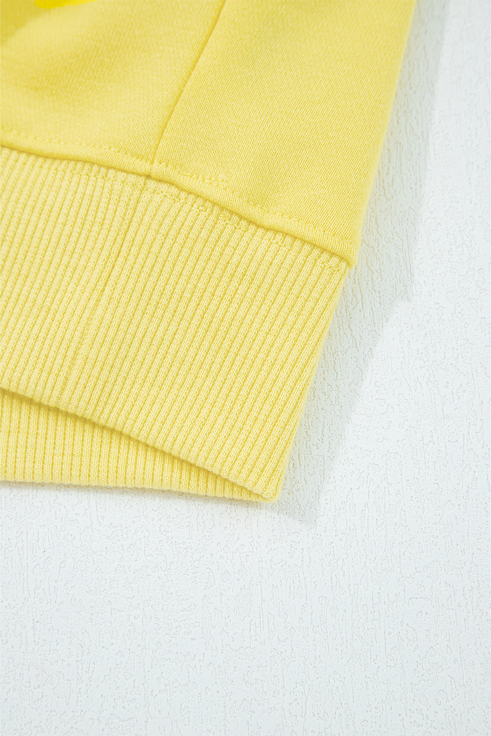 Yellow Cream Drop Shoulder Crop Pullover Drawstring Wide Leg Pants Set