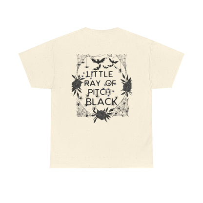 Little Ray of Pitch Black Graphic Tee, Unisex Cotton T-Shirt, Casual Wear, Halloween Outfit, Gift for Dark Aesthetic Lovers