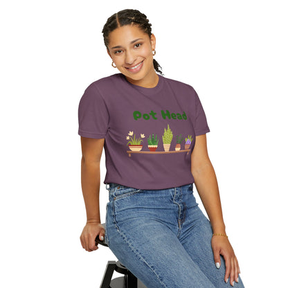 Pot Head Plant Lover T-Shirt, Unisex Gardening Tee, Gift for Houseplant Enthusiasts, Funny Garden Shirt, Eco-Friendly Apparel