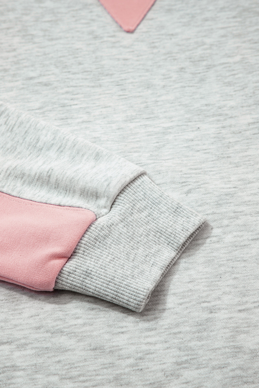 Light Grey Colorblock Raw Hem Pullover and Shorts Set