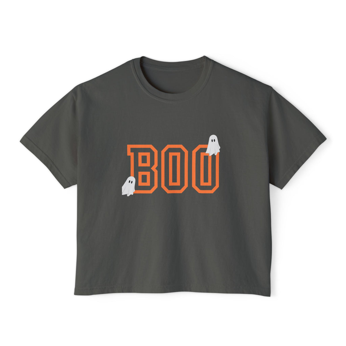 Halloween Ghost Women's Boxy Tee, Cute Halloween Shirt, Boo Tee, Spooky Casual Top, Fall Fashion Tee