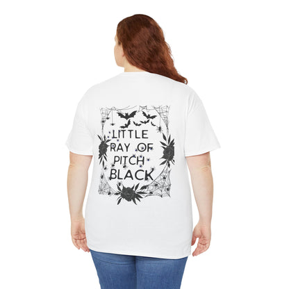 Little Ray of Pitch Black Graphic Tee, Unisex Cotton T-Shirt, Casual Wear, Halloween Outfit, Gift for Dark Aesthetic Lovers