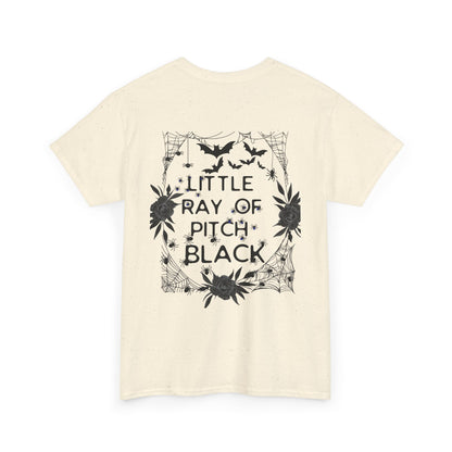 Little Ray of Pitch Black Graphic Tee, Unisex Cotton T-Shirt, Casual Wear, Halloween Outfit, Gift for Dark Aesthetic Lovers