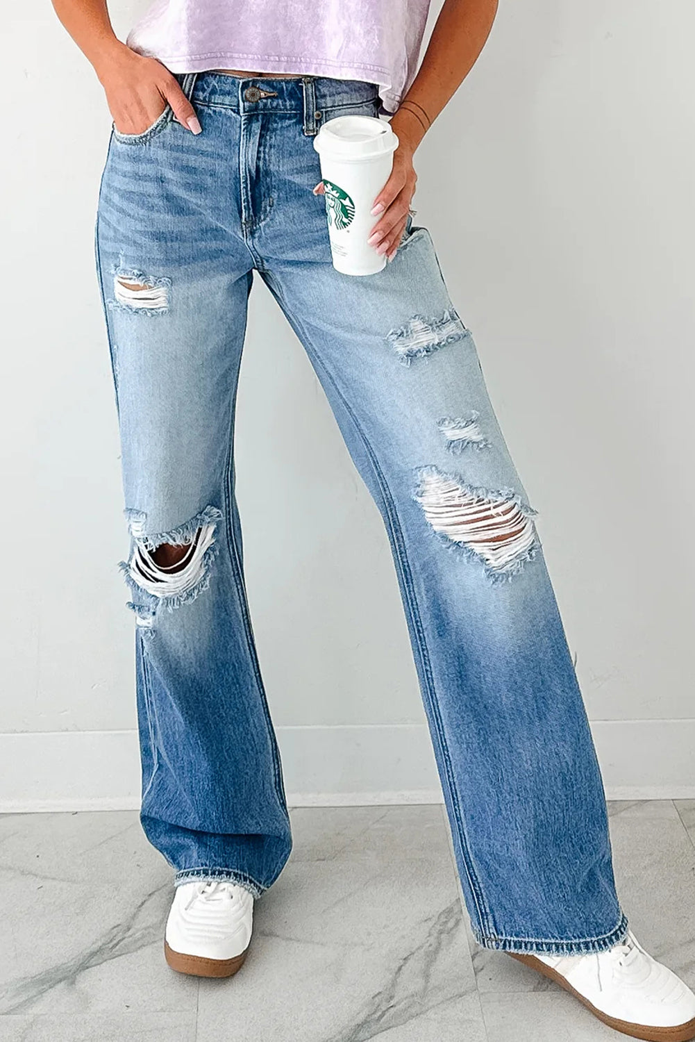 👖 Rebel Rips Straight-Leg Jeans