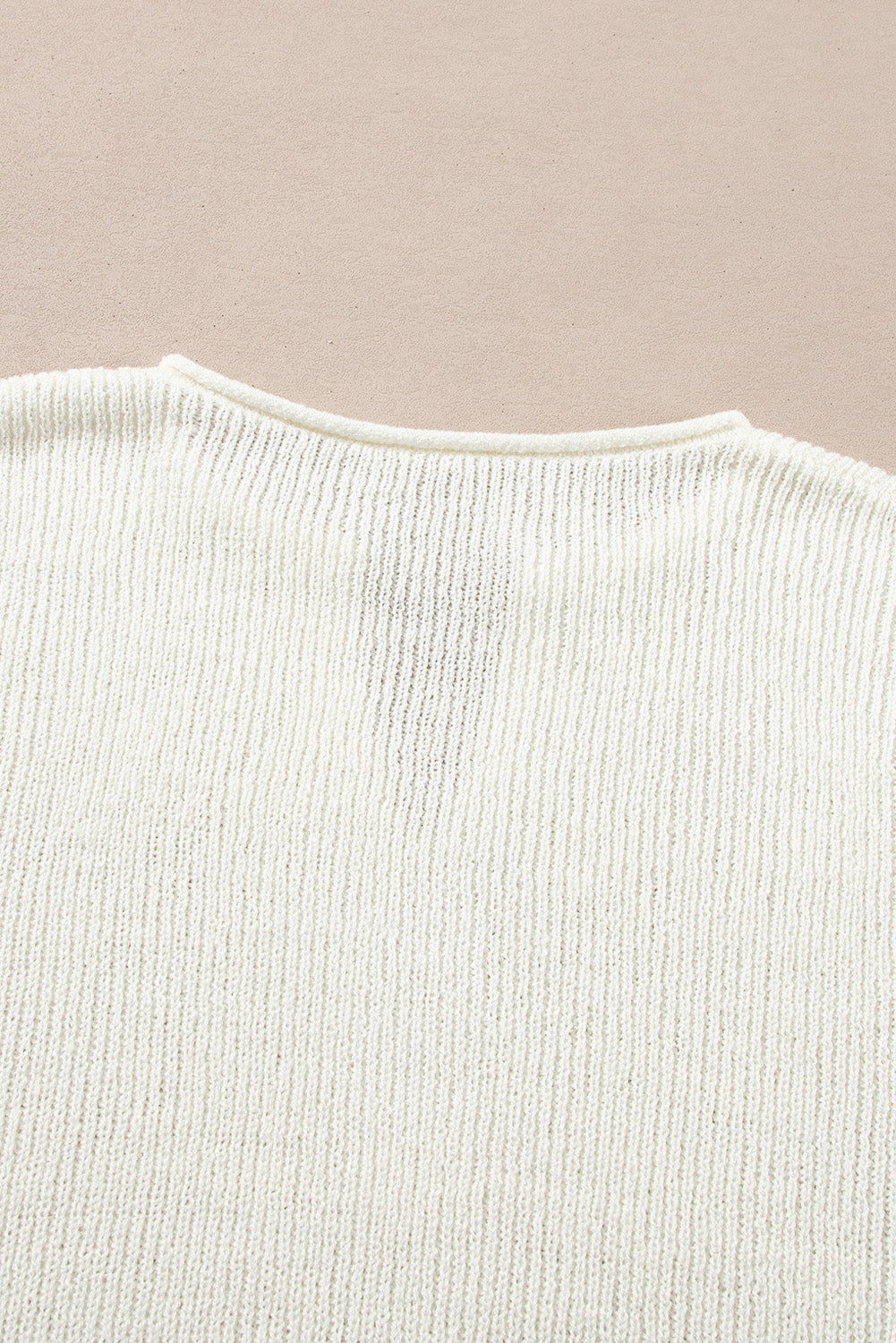 Brown Stripe Cropped Drop Sleeve Sweater