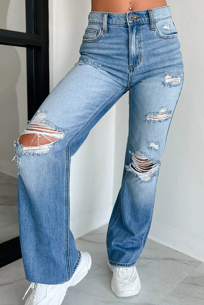 👖 Rebel Rips Straight-Leg Jeans
