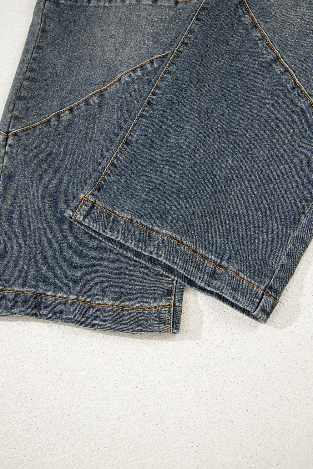 Sail Blue Criss Cross Straight Leg High Waist Jeans