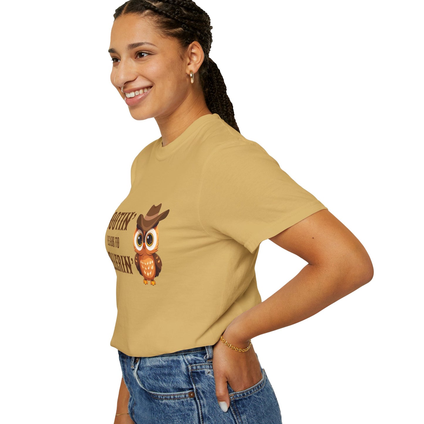 🦉 “Hootin’ & Hollerin’” Cosmic Cowgirl Tee