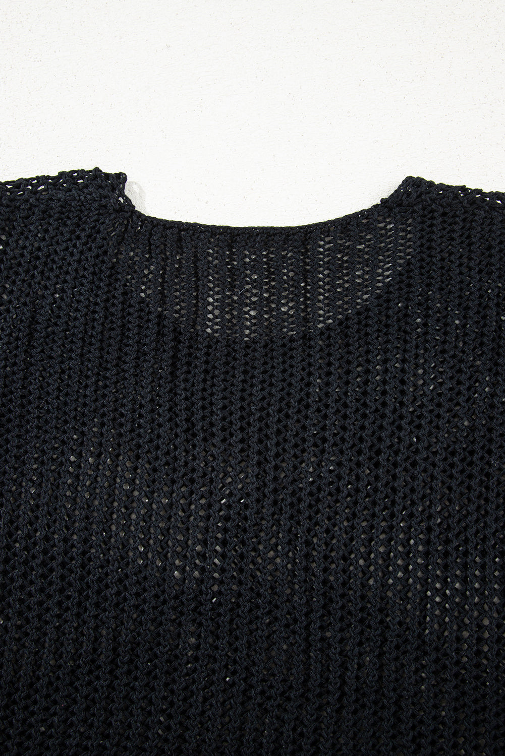 Coral Crochet Hollow-out Knit Sweater