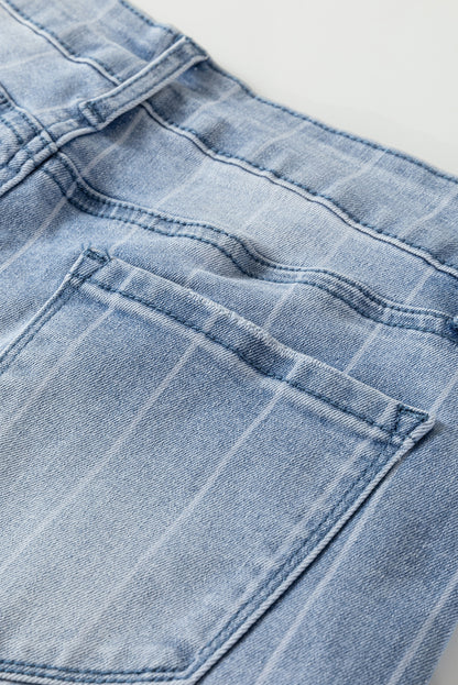 Beau Blue Multi Buttons Wide Leg Jeans