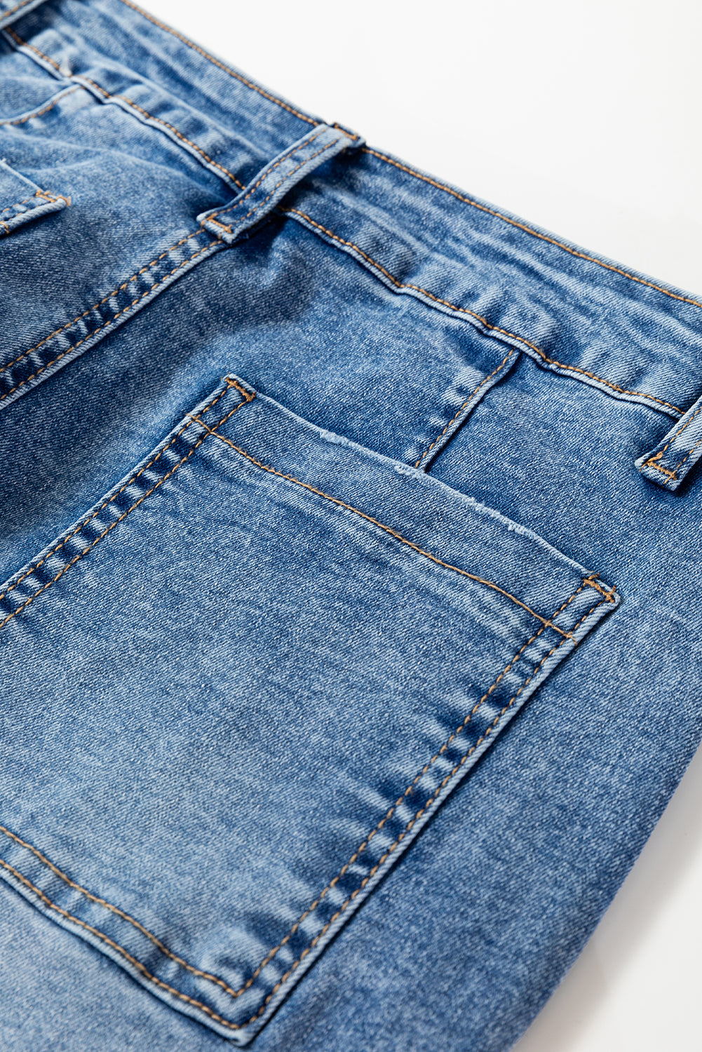 Dusk Blue High Waist Straight Leg Ankle Cropped Jeans