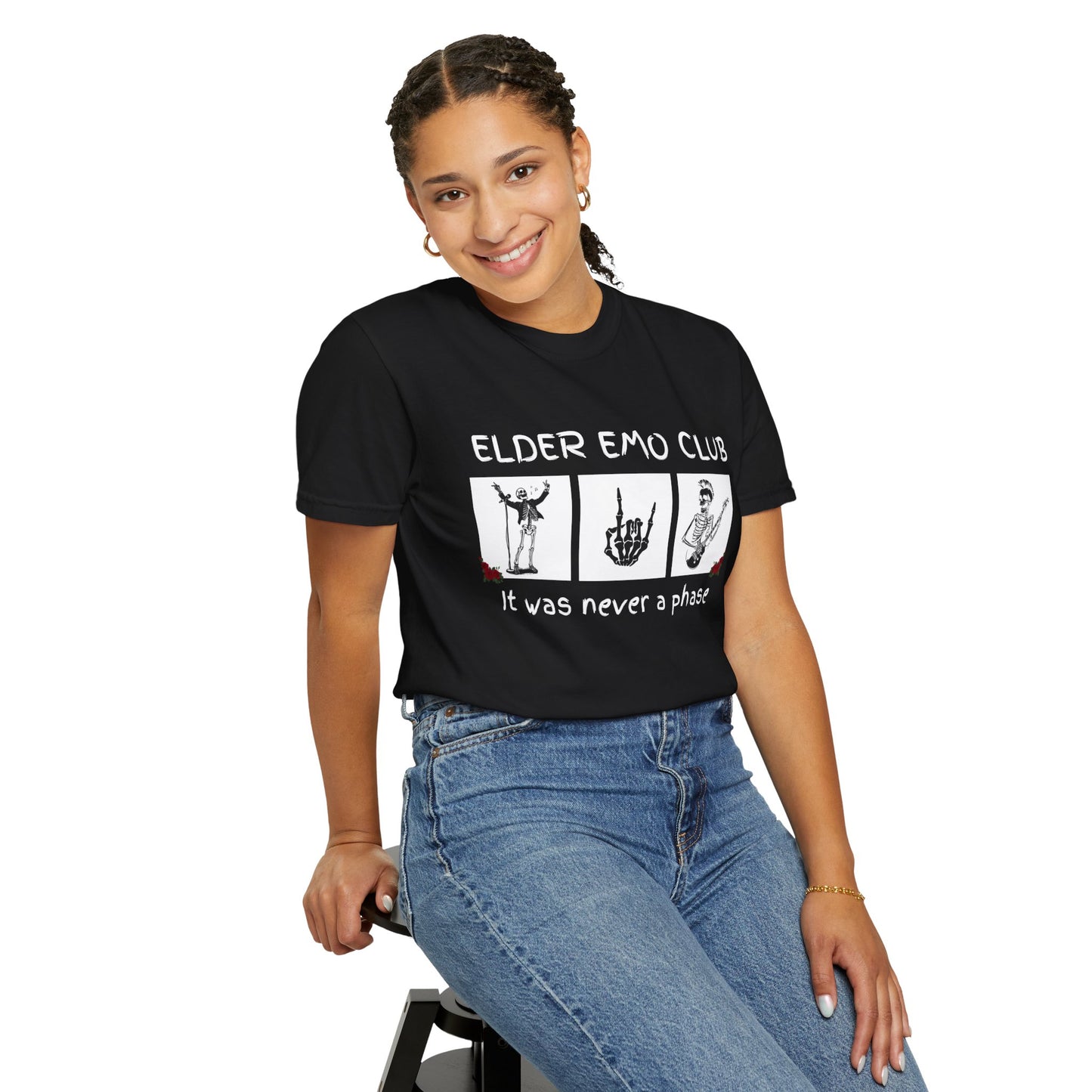 🖤 Elder Emo Club Tee — “It Was Never a Phase”