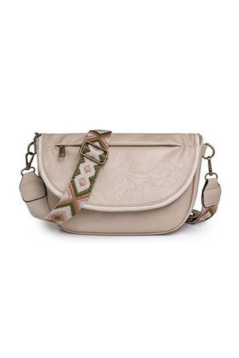 Thai Curry Wide Strap PU Leather Crossbody Bag