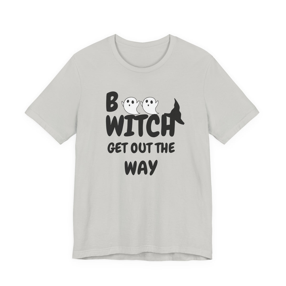 Halloween Ghost Tee, Fun Unisex Jersey Short Sleeve Tee, Boo Witch Get Out The Way Shirt, Spooky Vibes, Fall Fashion, Gift for Friends