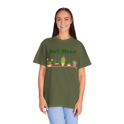 Pot Head Plant Lover T-Shirt, Unisex Gardening Tee, Gift for Houseplant Enthusiasts, Funny Garden Shirt, Eco-Friendly Apparel