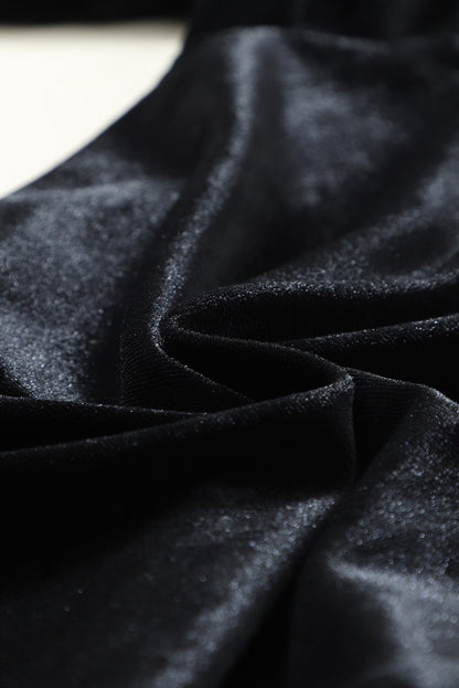 Black Vintage Pocket Velvet Jogger Pants