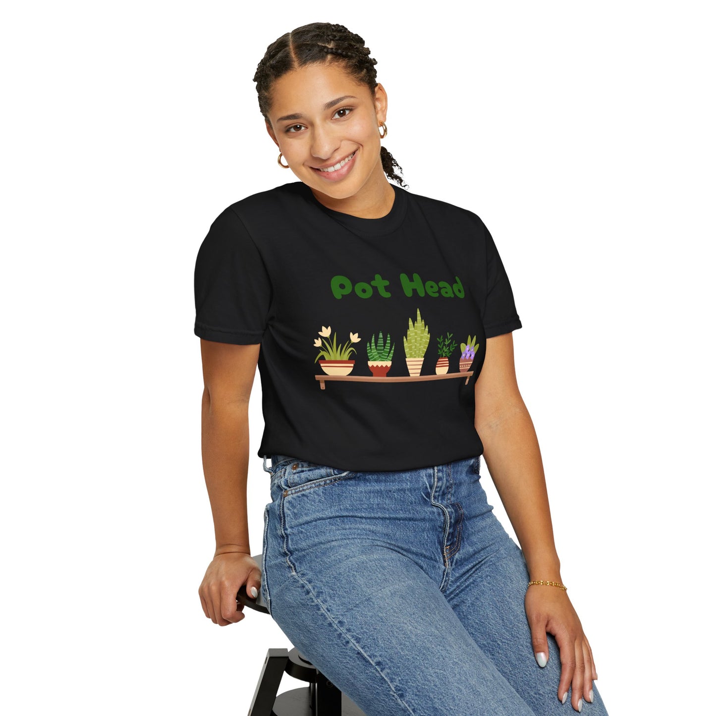 Pot Head Plant Lover T-Shirt, Unisex Gardening Tee, Gift for Houseplant Enthusiasts, Funny Garden Shirt, Eco-Friendly Apparel