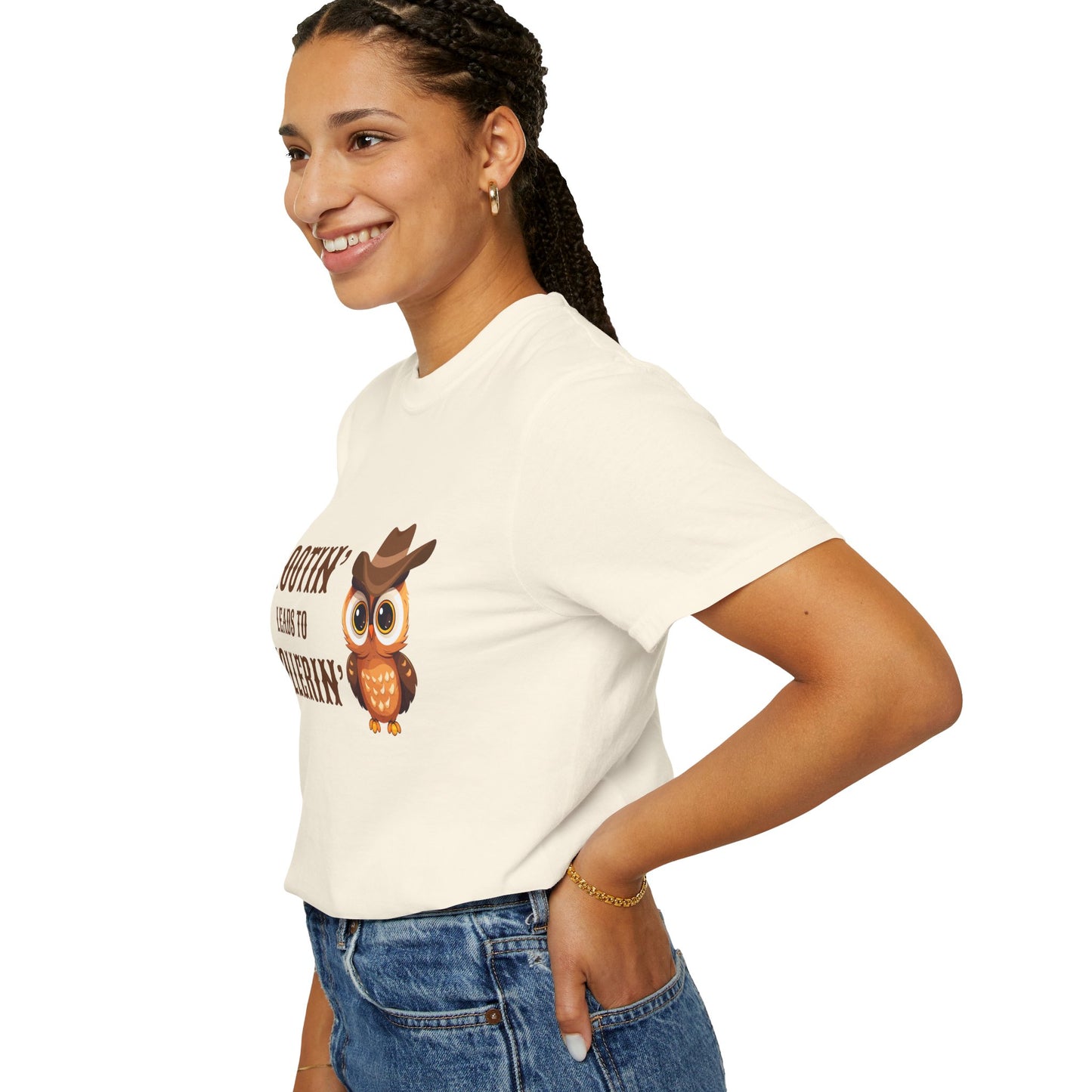 🦉 “Hootin’ & Hollerin’” Cosmic Cowgirl Tee