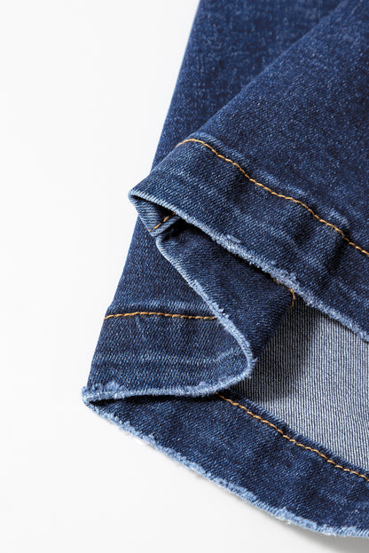 Bluing Mimimalist Patch Pocket High Waist Shift Jeans