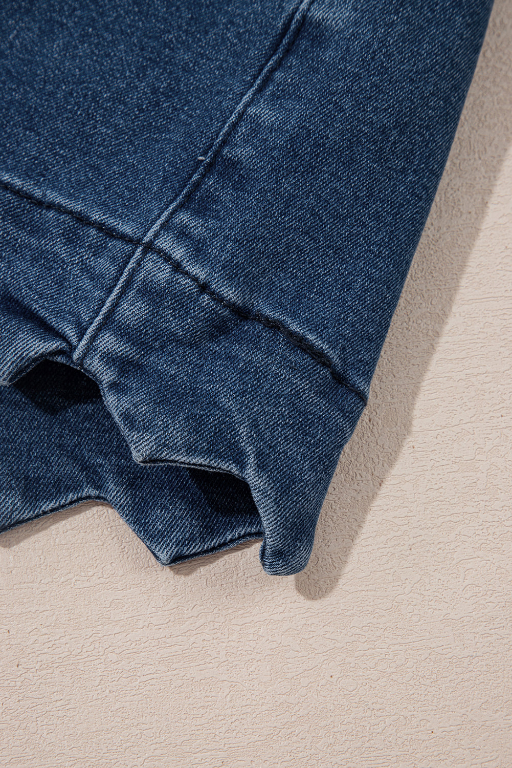 Sail Blue Scalloped Hemline Light Wash Denim Shorts