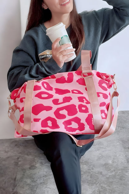 Black Leopard Print Luggage Tote Bag