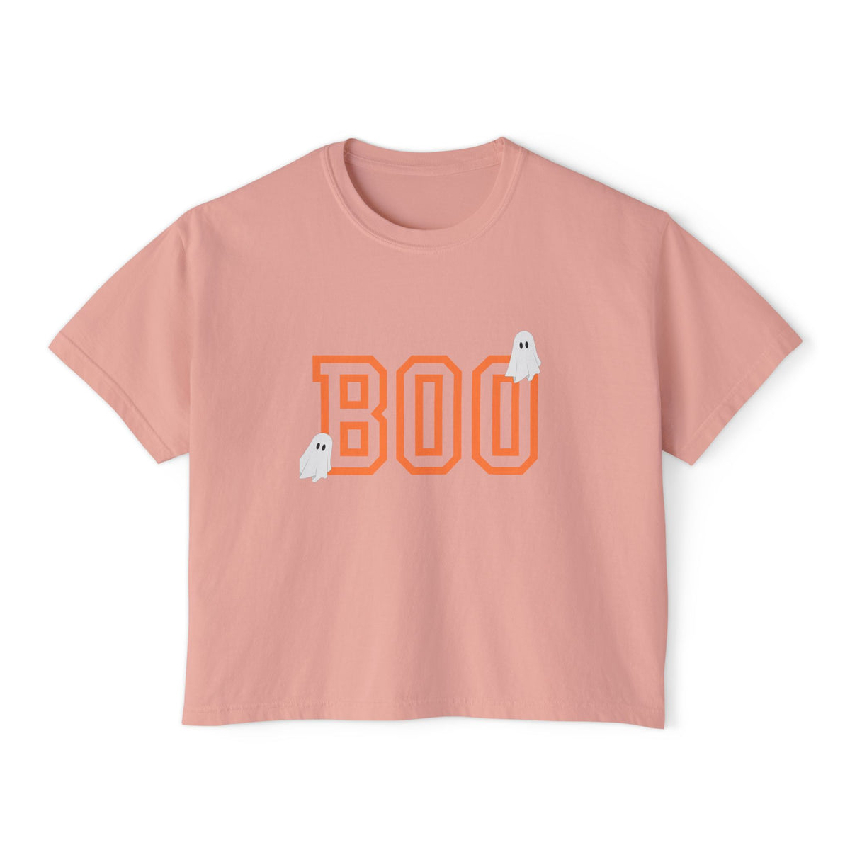 Halloween Ghost Women's Boxy Tee, Cute Halloween Shirt, Boo Tee, Spooky Casual Top, Fall Fashion Tee