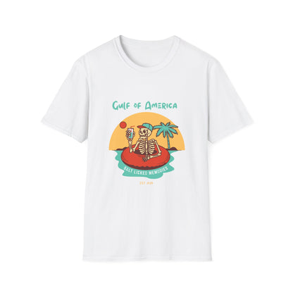 Gulf of America Skeleton Tee, Summer Vibes Shirt, Unisex Graphic T-Shirt, Beach Life Apparel, Fun Vacation Top, Trendy Summer Fashion