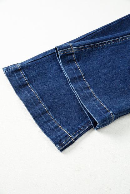 Sail Blue Stitch Patch Pocket Bootcut Jeans