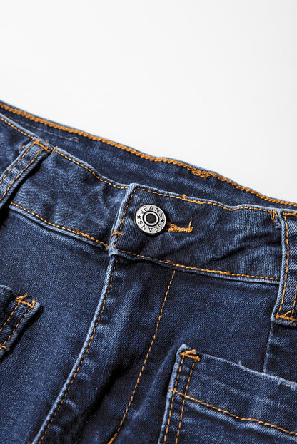 Bluing Mimimalist Patch Pocket High Waist Shift Jeans