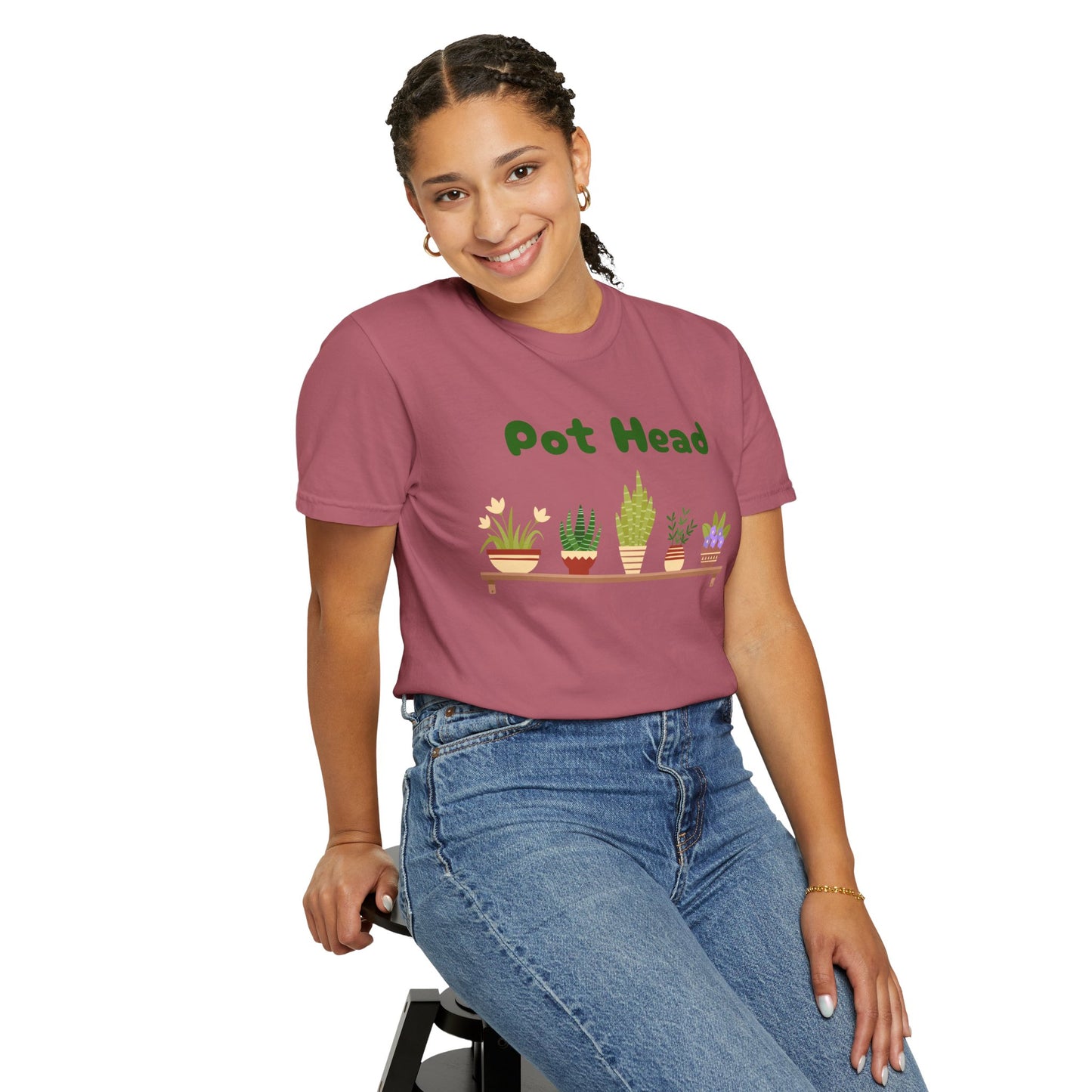 Pot Head Plant Lover T-Shirt, Unisex Gardening Tee, Gift for Houseplant Enthusiasts, Funny Garden Shirt, Eco-Friendly Apparel