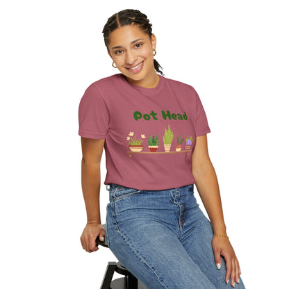 Pot Head Plant Lover T-Shirt, Unisex Gardening Tee, Gift for Houseplant Enthusiasts, Funny Garden Shirt, Eco-Friendly Apparel