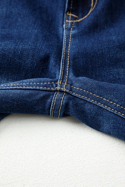 Sail Blue Stitch Patch Pocket Bootcut Jeans