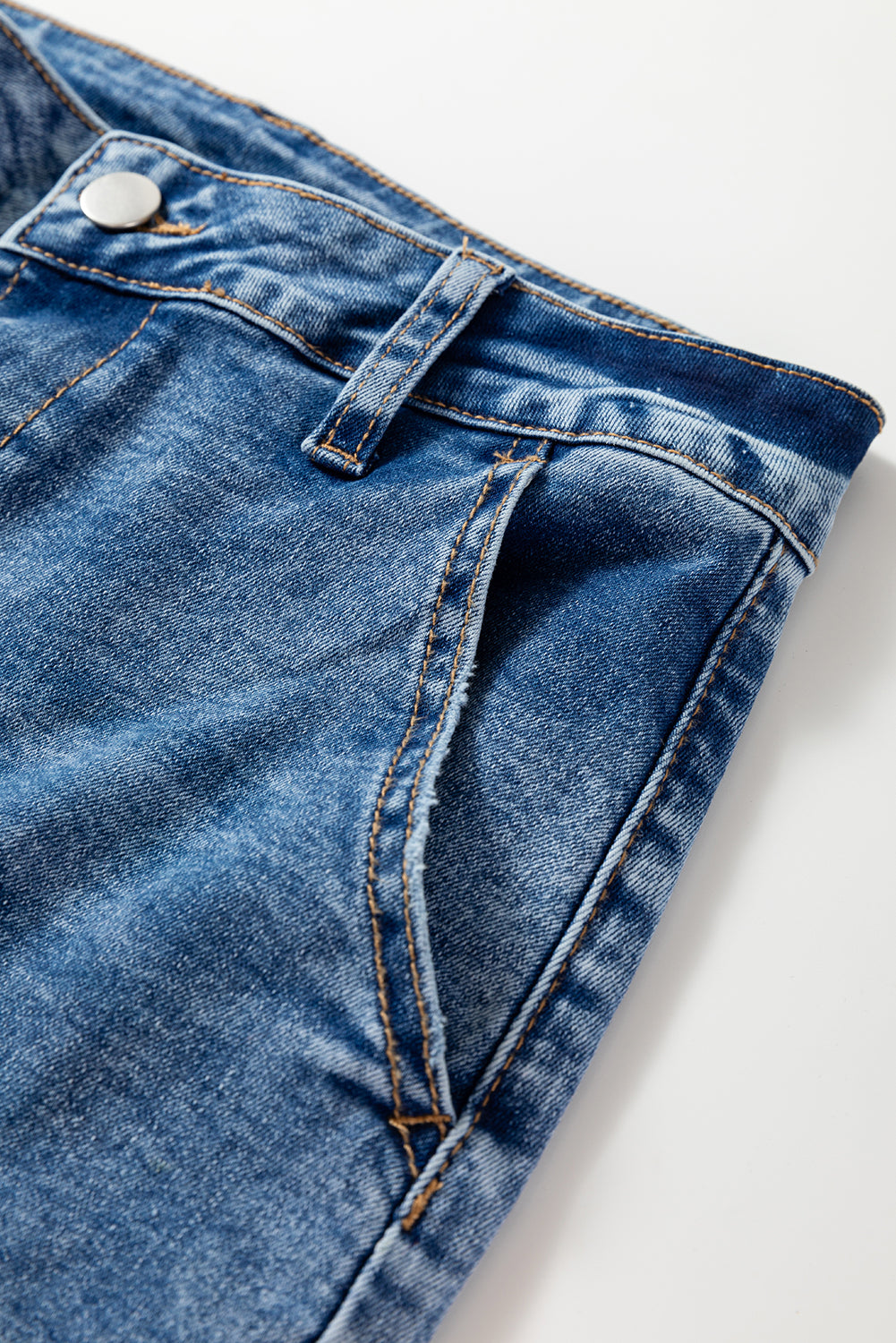 Dusk Blue High Waist Straight Leg Ankle Cropped Jeans
