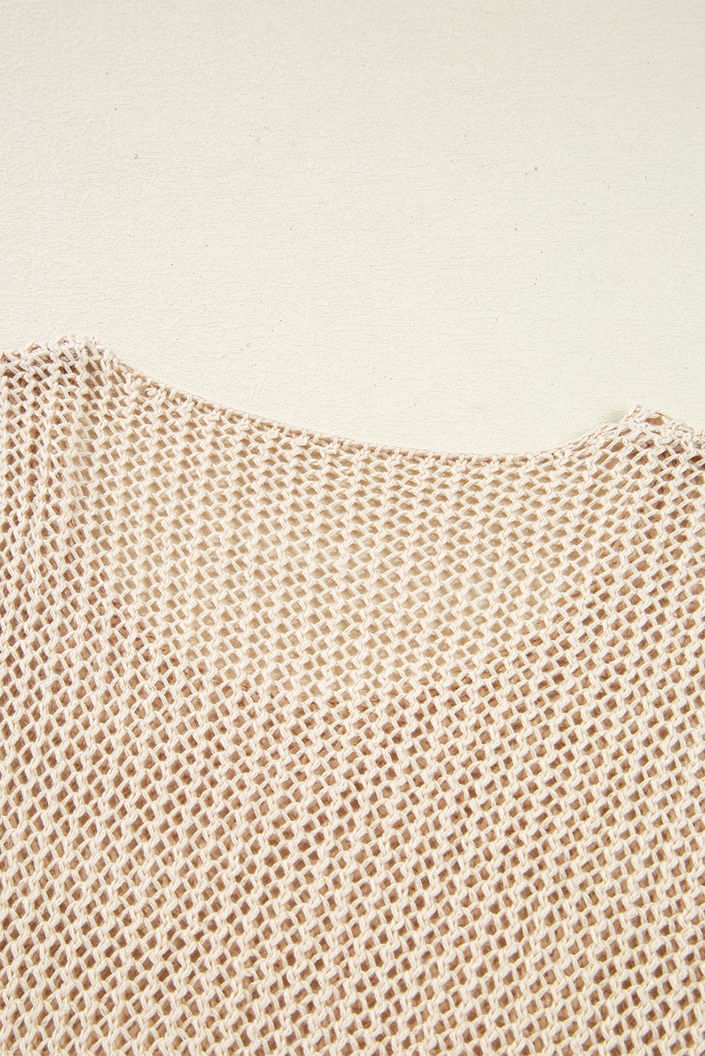 Coral Crochet Hollow-out Knit Sweater