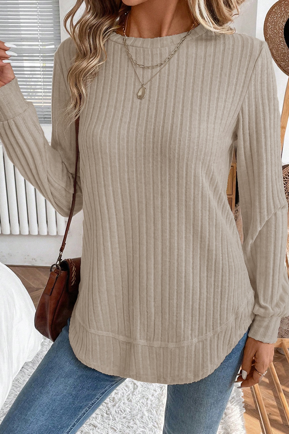 ☁️ Cozy Aura Ribbed Long Sleeve Top