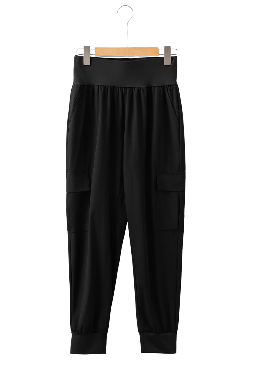 Camel Elastic High Waist Pocketed Cargo Jogger Pants